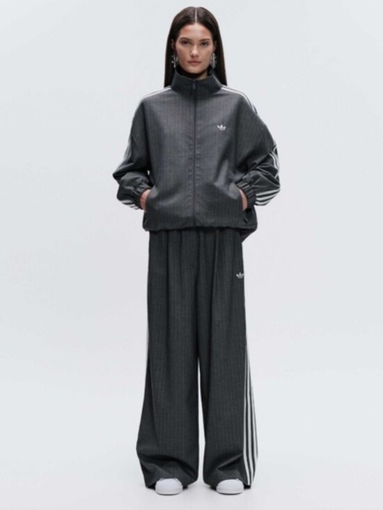 adidas Pants - Adidas X ASOS Women's Dark Gray Wide-Leg Track Pants with JACKET